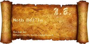 Noth Béla névjegykártya